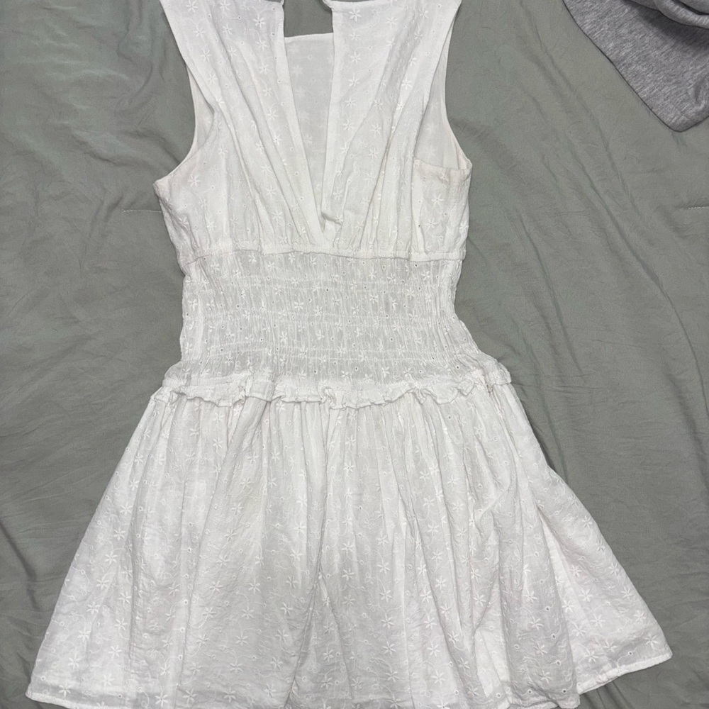 Princess Polly White Eyelet Smocked Waist Sundress - Picture 2 of 2